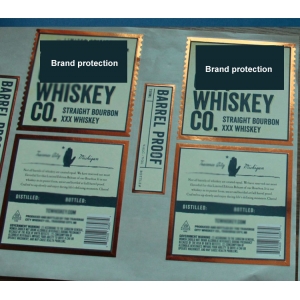 whiskey bottle adhesive label