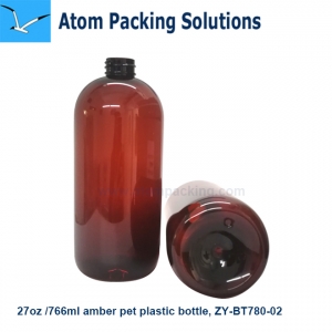 766ml amber plastic bottle