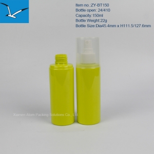 150ml plastic pet green pet spray bottle with full cover cap
