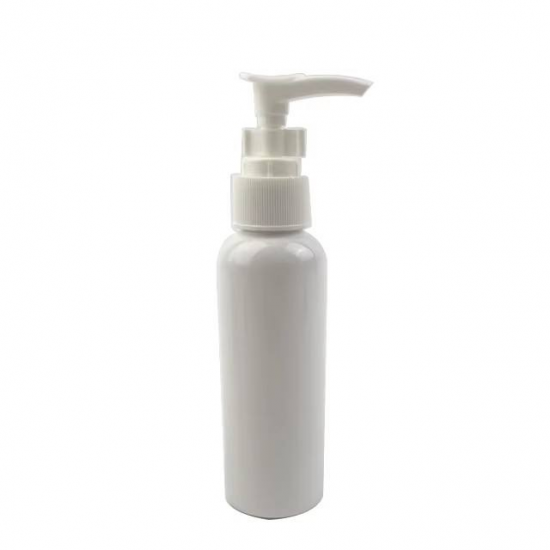 100ml White Round Shape Plastic PET Bottle Lotion Pump Screw Cap Skincare Cream Facial Cleanser Hand Wash Shampoo Packaging