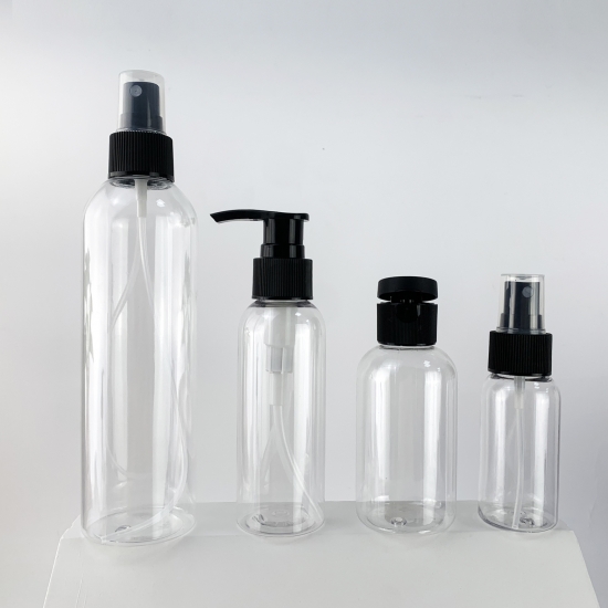 New 60ML/100ML/250ML/400ML PET Plastic Bottles Screw Cap Transparent Fine Mist Pump Spray Screen Printed Small Dispenser Empty