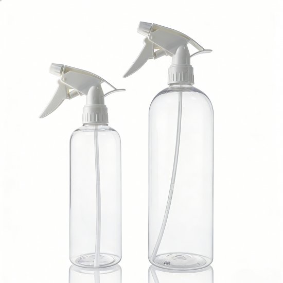 1000ml 500ml for Transparent PET Boston Shape Bottles Trigger Spray Fine Mist Screw Cap Shampoo Car Home Kitchen Cleaning