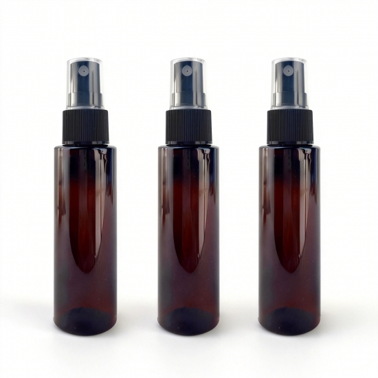 Wholesale Empty Amber PET Cylinder Pump Sprayer Fine Mist Spray Bottles 50ml Toner Lotion SkinCare Perfume Liquid Soap Cosmetic