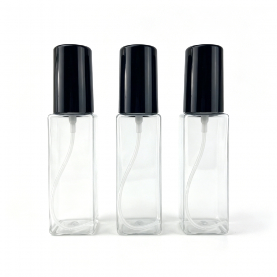 80ml PET Square Fine Mist Spray Bottle Empty Refillable Cosmetic Container Perfume Toner Lotion Private Label OEM Custom Service