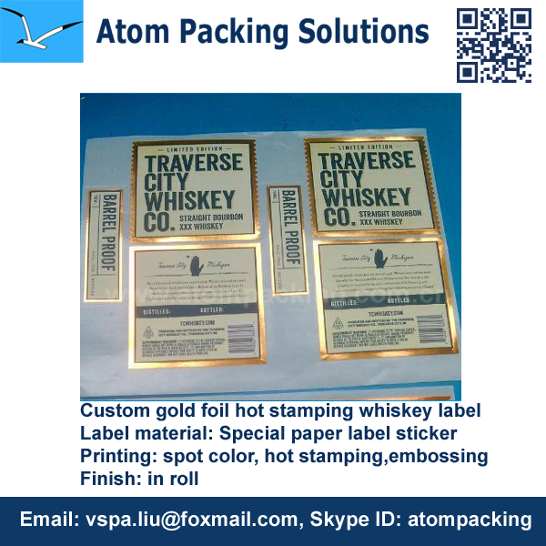 front of adhesive label