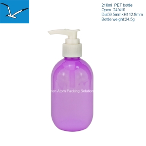 210ml plastic round shoulder bottle