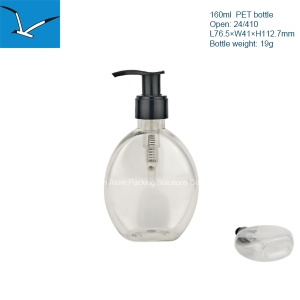 160ml PET elliptical flat bottle