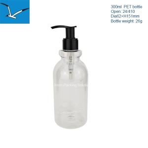 300ml lotion pressure pump round shoulder vanishing bottle