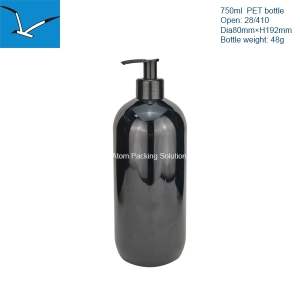 750ml plastic round shoulder bottle
