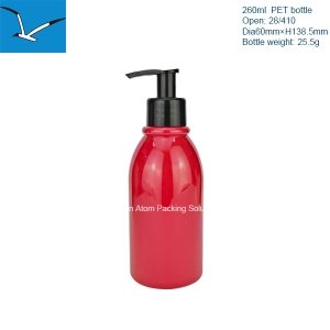 260ml plastic round shoulder bottle