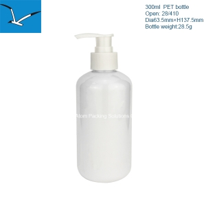300ml plastic round shoulder bottle