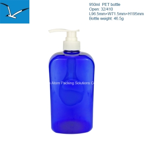 950ml plastic square lotion pump bottle