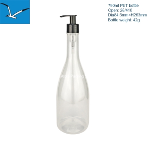 790ml plastic long neck shampoo bottle