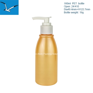 160ml plastic round shoulder lotion pump bottle