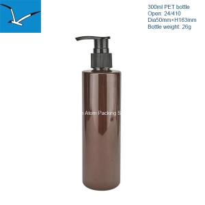 300ml plastic flat shoulder lotion pump bottle