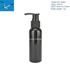 100ml plastic round shoulder lotion pump bottle