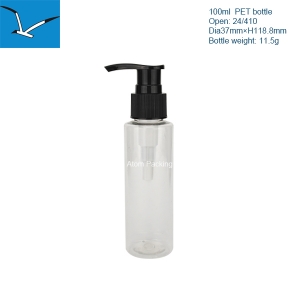 100ml plastic flat shoulder lotion pump bottle