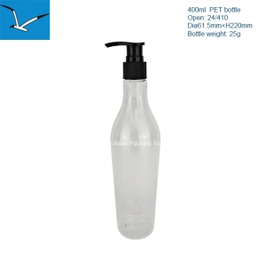 400ml transparent long neck lotion bottle