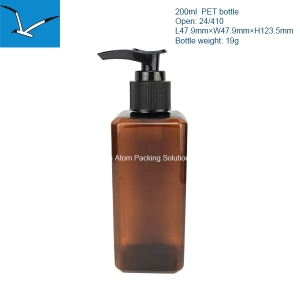 200ml plastic square lotion pump bottle