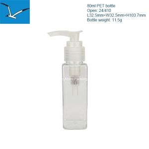 80ml PET square lotion  bottle
