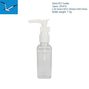 60ml PET square lotion  bottle