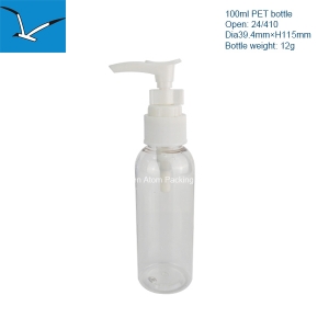 100ml plastic round shoulder lotion pump bottle