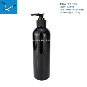 400ml plastic round shoulder lotion pump bottle