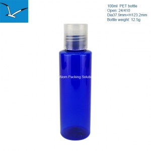 100ml plastic flat shoulder shower gel container with pressure plate top cover