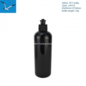 300ml black PET empty detergent bottle