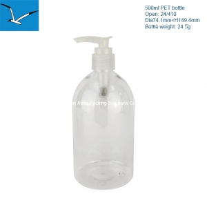 500ml round transparent pump hand wash empty bottle