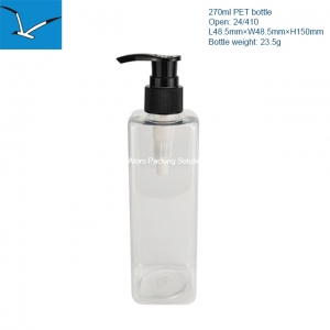 270 ml plastic square lotion bottle