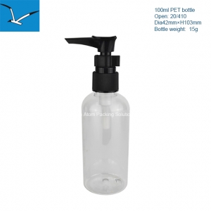 100ml plastic flat shoulder lotion pump bottle