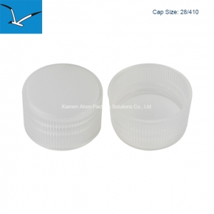28/410 PP top light striped circular plastic screw cap