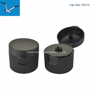 28/410 black ribbed PP flip cover