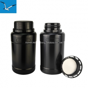 250ml HDPE black solvent leak free plastic bottle