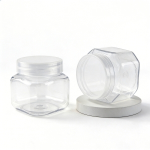 80g 120g Square Clear PET Jar Wide Mouth Screw Top Eco-friendly Cosmetic Container Eye Cream Skin Care Lotion Refillable