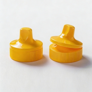42mm 38mm Black Yellow White PP Flip Top Cap Leak-Proof Squeeze Sauce Honey Bottle with Silicone Valve Ribbed Closure Food Grade