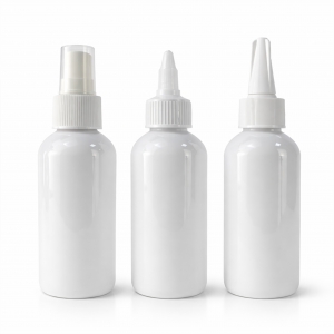 PET Plastic Bottle 120ml 3oz Boston Shape with Heat Transfer Printing and Twist Top Cap for Oil Glue and Room Fine Mist Spray