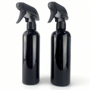 Custom Color 400ml 500ml Black PET Plastic Trigger Sprayer Bottle Screw Cap Fine Mist Spray Stream Car Cleaning Refillable
