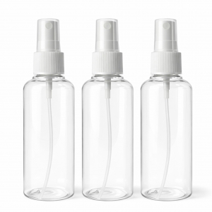 Stock 3oz 100ml Clear Boston PET Plastic Cosmetic Bottles 20/410 White Mist Spray Bottle Perfume Hand Wash Hair Care Bottle