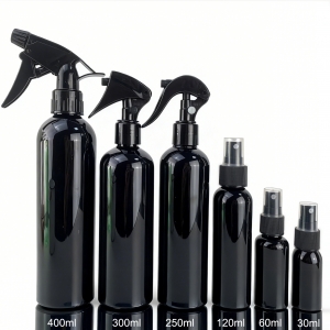 30ml 60ml 120ml 250ml 300ml 400ml Empty Black PET Plastic Bottles Perfume Car Home Cleaning Packaging Fine Mist Spray Bottle