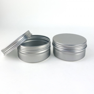 Stock 68/35 100ml Aluminum Container Silver Screw Lid Jar Cans Customized Cosmetics Storage Blush Loose Powder Skincare Hand Jar