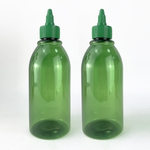 12oz 380ml  Food Grade Clear Green Plastic PET Olive Oil Squeeze Bottles Spray Sauce Dispensing Bottle With Twist Cap