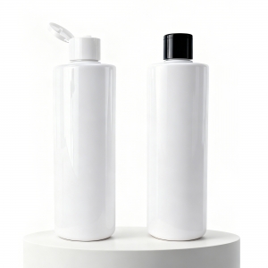 300ml 10oz White Cylinder Shape PET Plastic Bottles Flip Cap Refillable Shampoo Lotion Face Cream Body Cream Car Cleaning