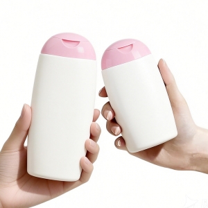 Luxury Oval 200ml 300ml Screw Cap HDPE Soft Touch Squeeze Bottles Spout Shampoo Lotion Shower Gel Body Cleanser Face Mask