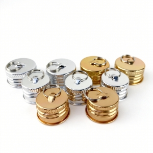 Glossy Silver/Gold 20/410 24/410 Aluminum Screw Cap Metal Ring Non Spill for Christmas Ball Gift Liquid Bottle Decoration