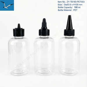 180ml 6oz Empty Light Weight Food Grade PET Squeeze Cap Pump Sprayer Glue Honey Sugar Salad Bottle Kitchen Use