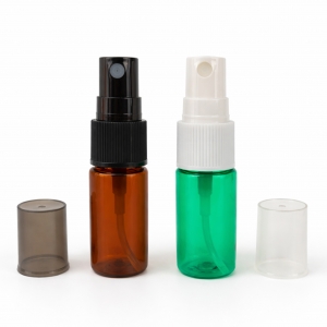Amber Green Small Capacity 10ml  PET Plastic Bottles Fine Mist Spray for Cosmetic Liquid Packaging Travel Perfume Bottle