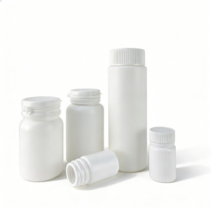 20ml 100ml 120ml 200ml HDPE Plastic Pill Bottle Medicine Tablet Container White Wide Mouth Child Proof Screw Cap Health Vitamin
