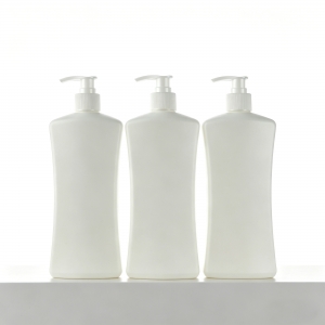 600ml Empty HDPE Lotion Press Pump Bottle Square Luxury Cosmetic Packaging for Shampoo Shower Gel Hand Soap Refillable Container